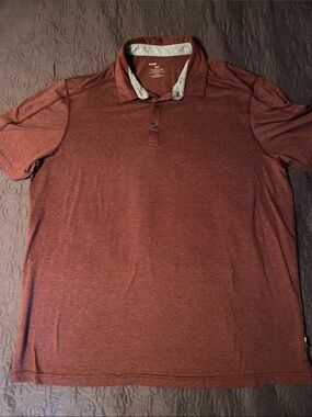 Swiss Tech Men's Short Sleeve Polo in Rust Red